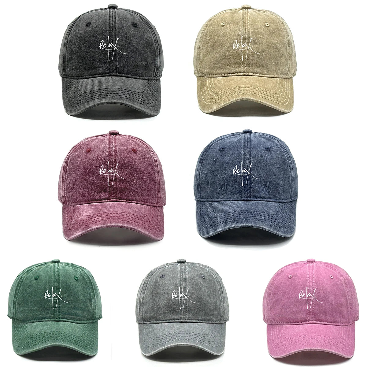 Relax Vintage Washed Baseball Cap – Beige