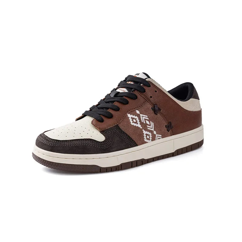 MRA™ Retro Brown Embroidered Sneakers