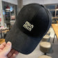 Black Minimalist Embroidered Hard-Top Baseball Cap