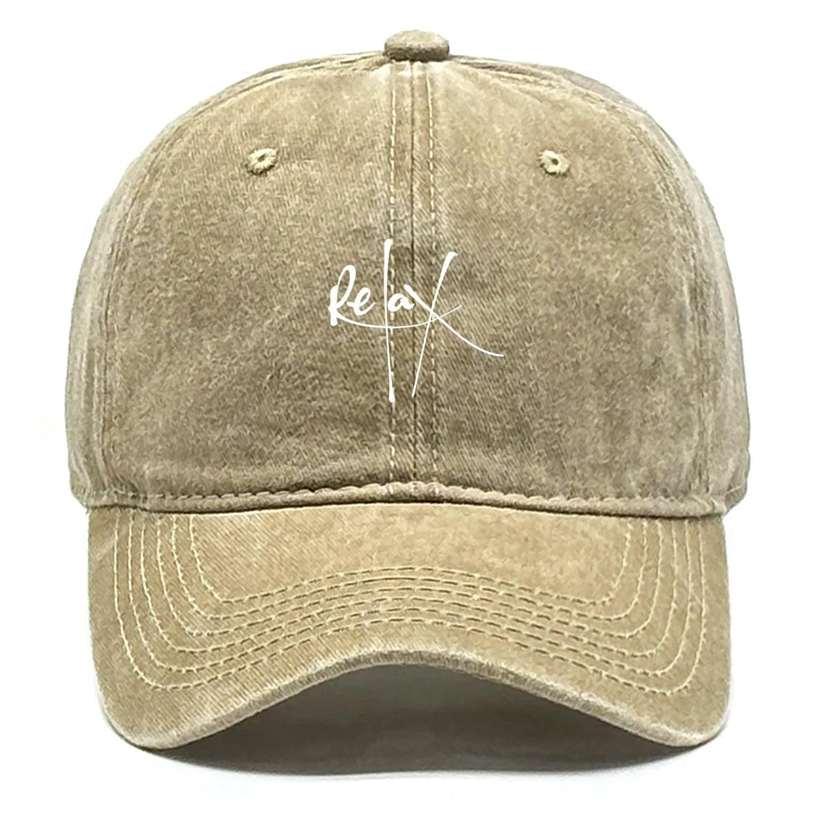 Relax Vintage Washed Baseball Cap – Beige