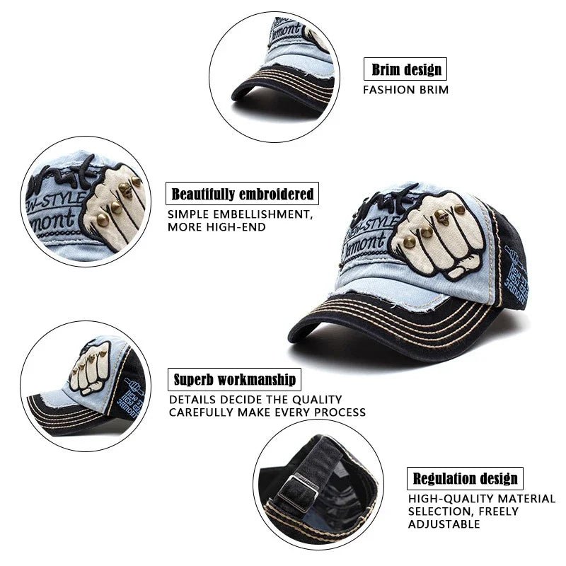 Coffee Fist Rivet Patch Baseball Cap