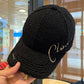 Black Winter Embroidery Letter Baseball Cap