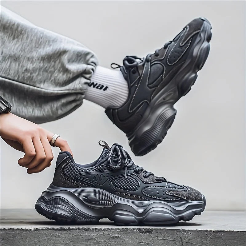 Men’s Grey Thick Sole Casual Sneakers