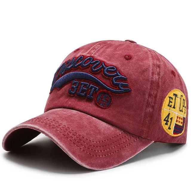Burgundy Vintage “Discover 3ET” Baseball Cap
