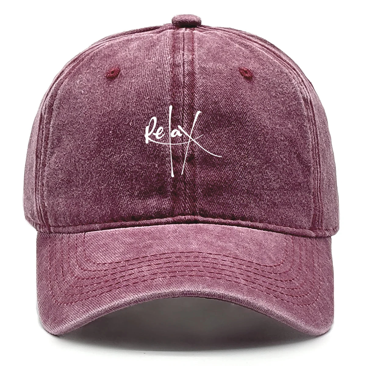Relax Vintage Washed Baseball Cap – Garnet
