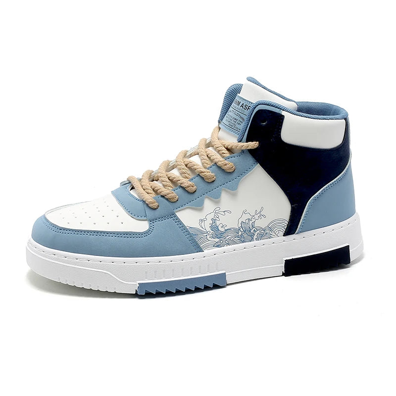 WaveLine™ Light Blue High-Top Sneakers