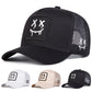 Black XX Smiling Face Embroidered Mesh Baseball Cap