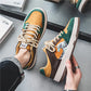 Waveprint Retro Skate Sneaker – Green & Brown
