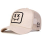 Beige XX Smiling Face Embroidered Mesh Baseball Cap