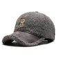 Grey Lambswool Winter Baseball Cap – Embroidered R
