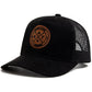 Black Summer Mesh Embroidered Icon Trucker Cap
