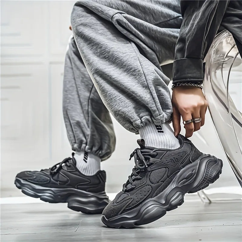 Men’s Grey Thick Sole Casual Sneakers