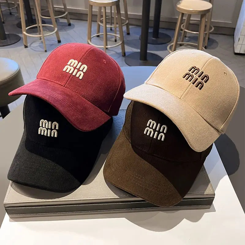 Red Minimalist Embroidered Hard-Top Baseball Cap