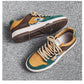 Waveprint Retro Skate Sneaker – Green & Brown