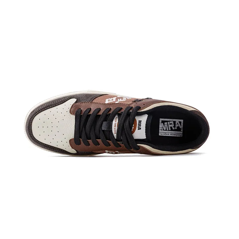MRA™ Retro Brown Embroidered Sneakers