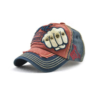 Dark Blue Fist Rivet Patch Baseball Cap
