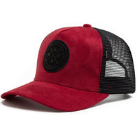 The Suede Patch Cap - Red