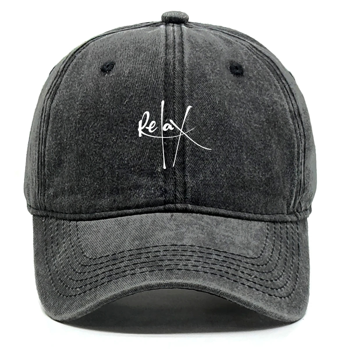 Relax Vintage Washed Baseball Cap – Black