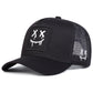 Black XX Smiling Face Embroidered Mesh Baseball Cap