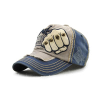 Blue Fist Rivet Patch Baseball Cap