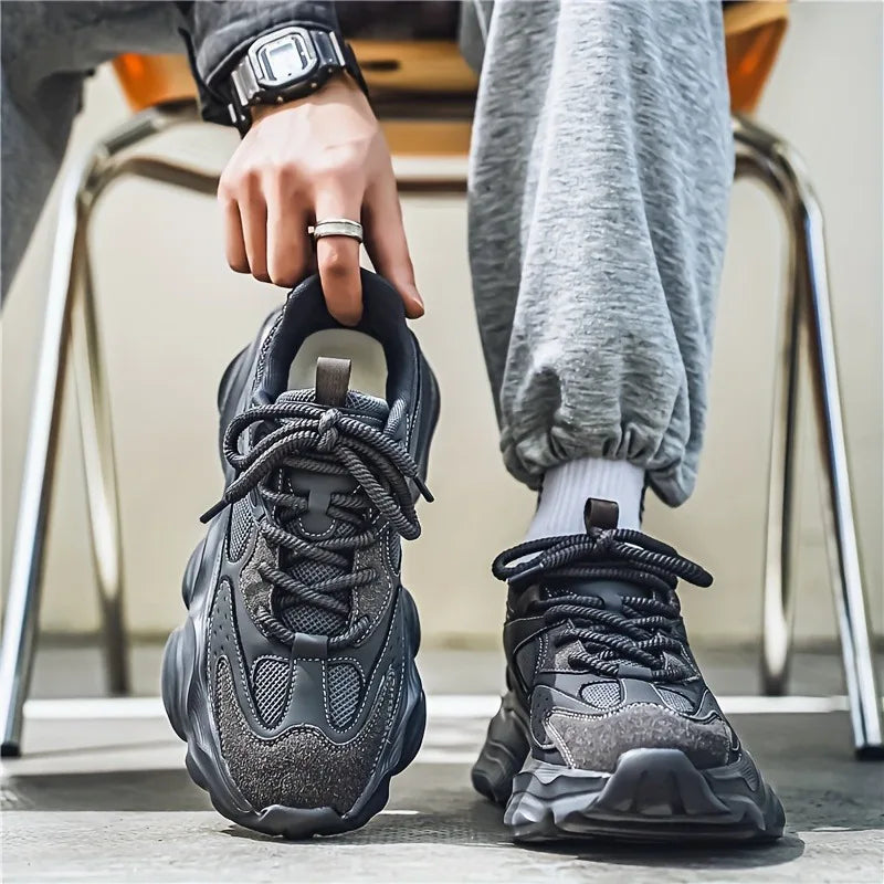 Men’s Grey Thick Sole Casual Sneakers